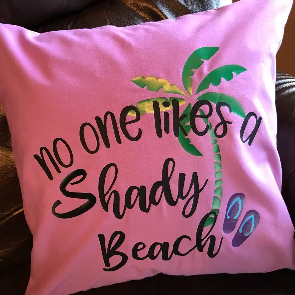 Handmade Beach Pillow Cover, Whimsical Ocean Décor Eco Friendly 18 x 18